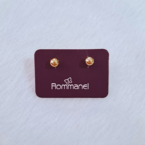 Brinco Rommanel Folheado a Ouro 18k Bola Pequena