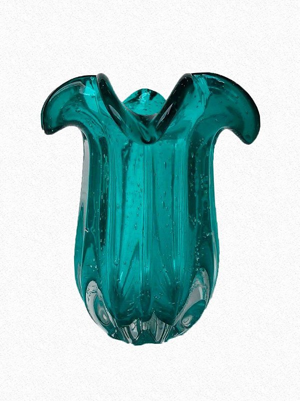 Vaso Decorativo em Vidro Azul