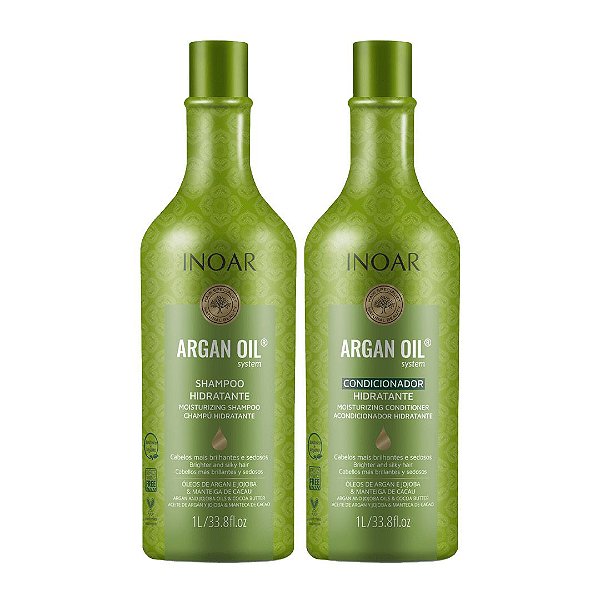 Kit Argan Oil Shampoo e Condicionador Argan Systen 1L - Inoar