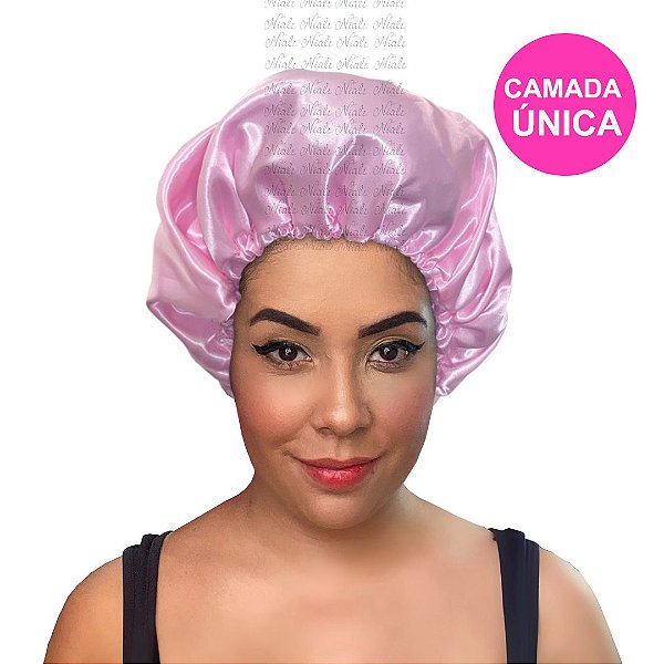 Touca De Cetim Camada Única - Rosa Bebe