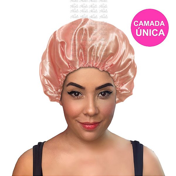 Touca De Cetim Camada Única - Rose