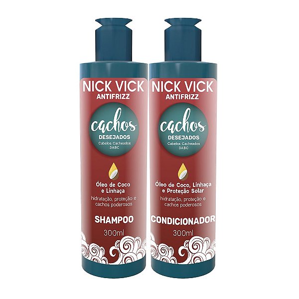 Kit Shampoo Condicionador Cachos Desejados Nick Vick Antifrizz