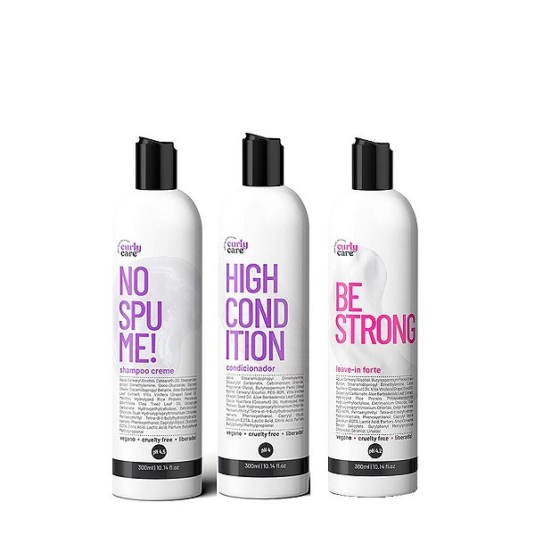 Kit Shampoo No Spume e Condicionador High Condition e Be Strong Curly Care