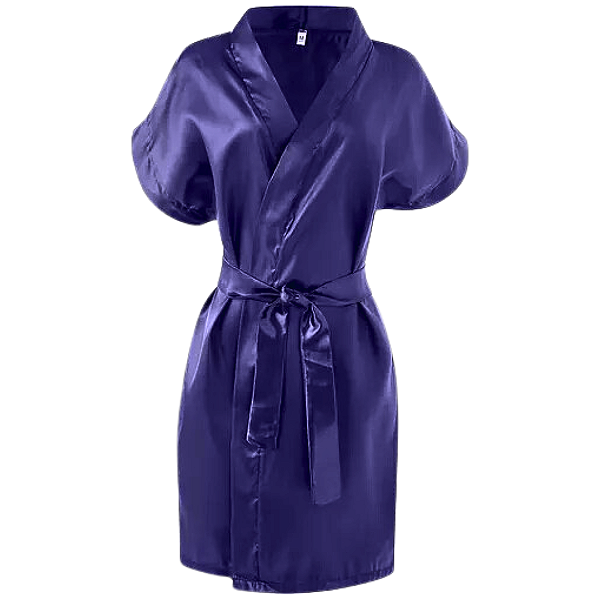 Robe de Cetim Azul Marinho
