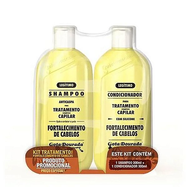 Shampoo e Condicionador Fortalecimento 300ml - Gota Dourada