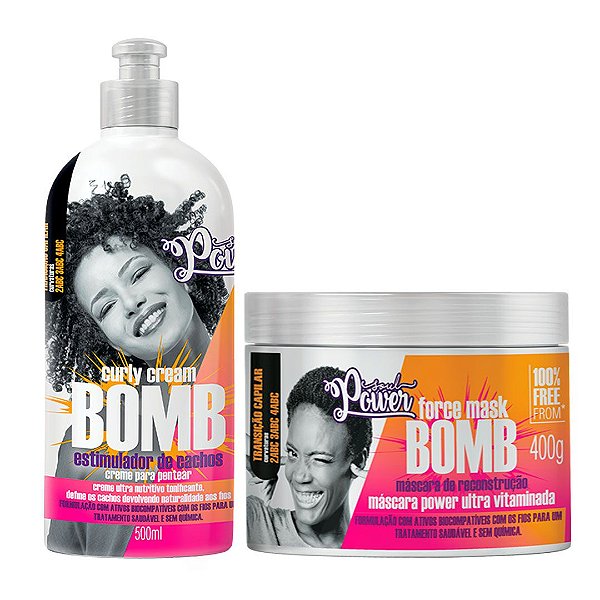 Kit Soul Power Curly Cream Bomb e Force Mask Bomb