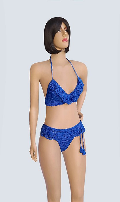 Biquíni De Crochê Azul Klein!