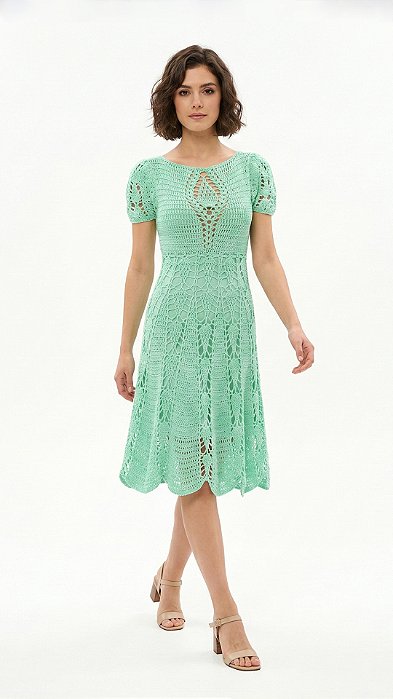 Vestido de Crochê Estilo Princesa, exclusividade em cada ponto.