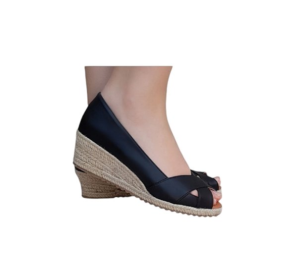 ESPADRILLE CAPRI PRETO SALTO 3,5 CM