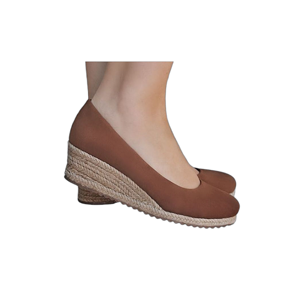 ESPADRILLE SCARPIN SUEDE CARAMELO SALTO 3,5 CM
