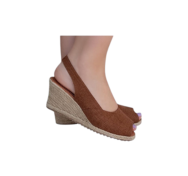 ESPADRILLE ANABELA ALGARVE CAFÉ SALTO 5,5 CM