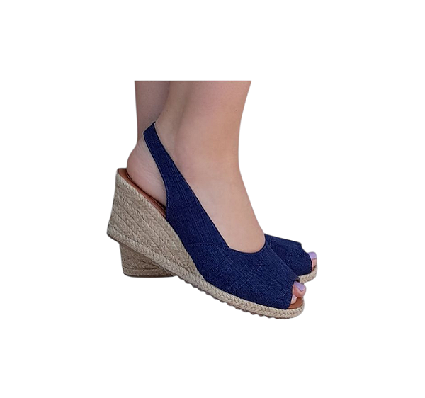 ESPADRILLE ANABELA ALGARVE MARINHO SALTO 5,5 CM