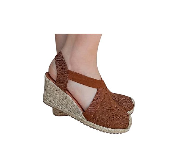 ESPADRILLE ANABELA SALOMÉ CAFÉ SALTO 5,5 CM