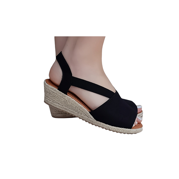 ESPADRILLE AVARCA PRETO SALTO 3,5 CM
