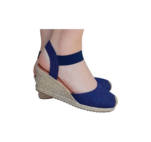ESPADRILLE ANABELA VIENA MARINHO SALTO 5,5 CM