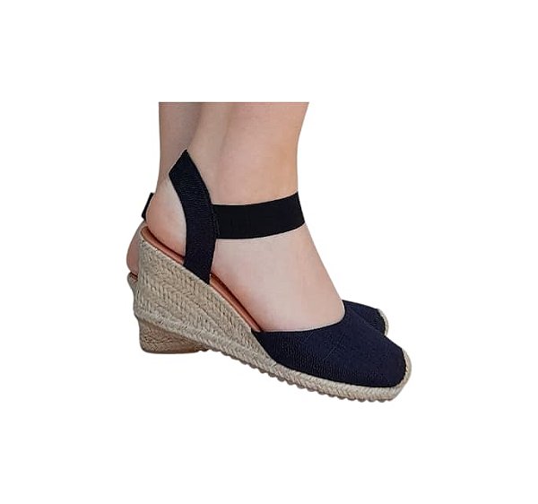 ESPADRILLE ANABELA VIENA PRETO SALTO 5,5 CM