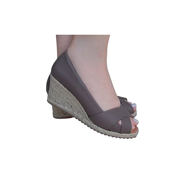 ESPADRILLE ANABELA CAPRI TAUPE SALTO 5,5 CM