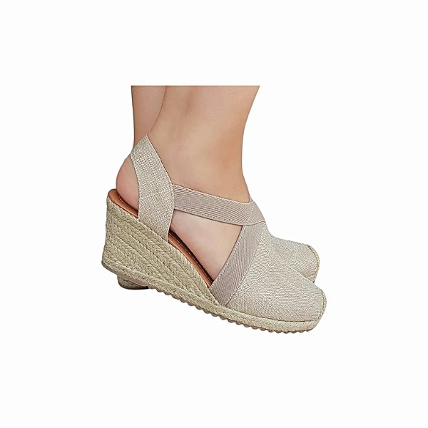 ESPADRILLE ANABELA SALOMÉ AMÊNDOA SALTO 5,5 CM