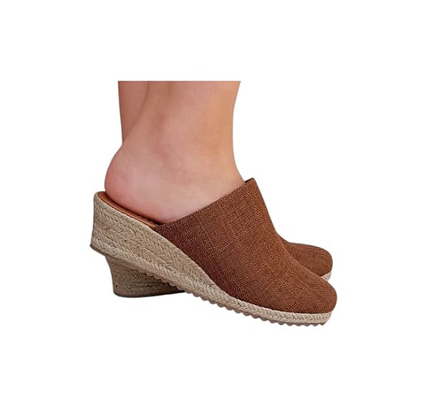 ESPADRILLE MULE CLASSIC CAFÉ SALTO 3,5 CM