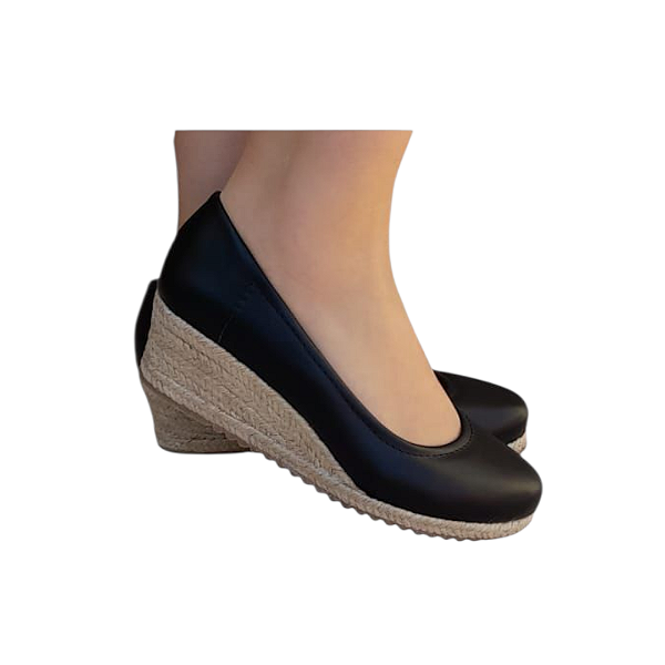ESPADRILLE SCARPIN PRETO SALTO 3,5 CM