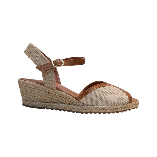 ESPADRILLE SANTORINI BEGE SIENA / CAPPUCCINO SALTO 3,5 CM