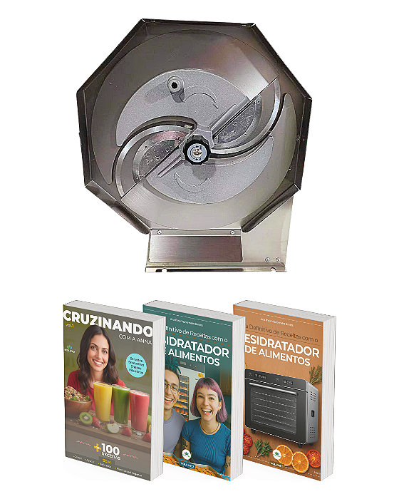 Cortador Ralador Fatiador Inox + 3 E-books