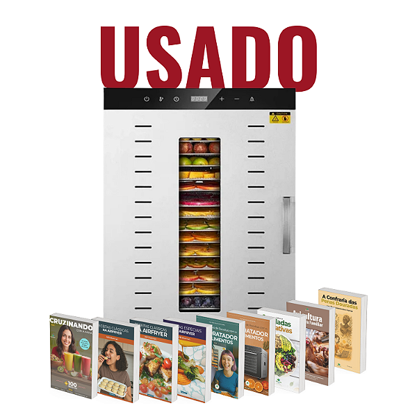 USADO KIT Desidratador Industrial de Alimentos 16 Bandejas - 220v + 9 E-books
