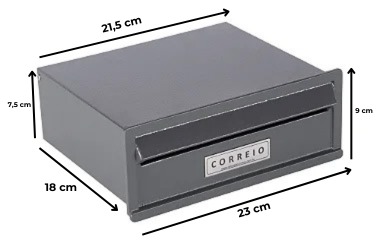 Caixa de Correio Italy Bari - 100% Alumínio - NÃO ENTRA ÁGUA - NÃO ENFERRUJA - PARA RECEBER CONTAS DE LUZ - ÁGUA - GÁS - BOLETOS ETC