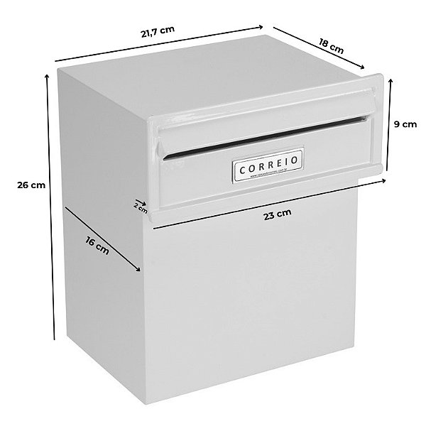 Caixa de Correio Italy Luca 100% Alumínio - NÃO ENTRA ÁGUA - NÃO ENFERRUJA