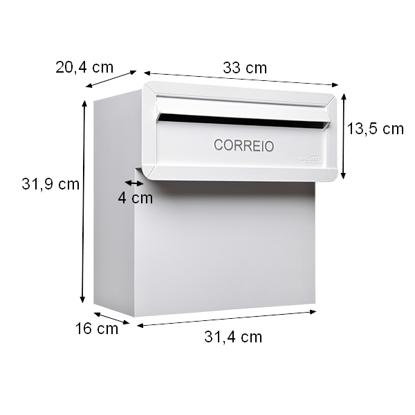 Caixa de Correio Italy Milan 100% Alumínio - NÃO ENTRA ÁGUA - NÃO ENFERRUJA - ATENDE BEM CONDOMÍNIOS E CASAS QUE RECEBEM BASTANTE CORRESPONDÊNCIAS - É POSSIVEL COLOCAR EM PORTÃO DE CHAPA LISA E TAMBEM EM VIDRO TEMPERADO