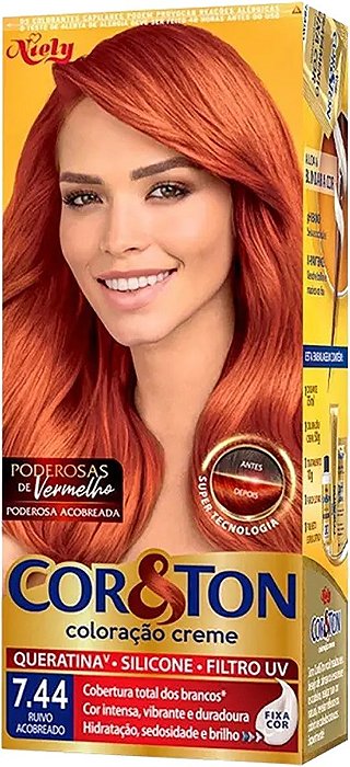 Coloração Cor e Ton 7.44 Ruivo Acobreado