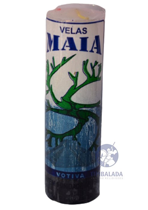 Vela 7 dias fina Maia 198g - Branco e preto