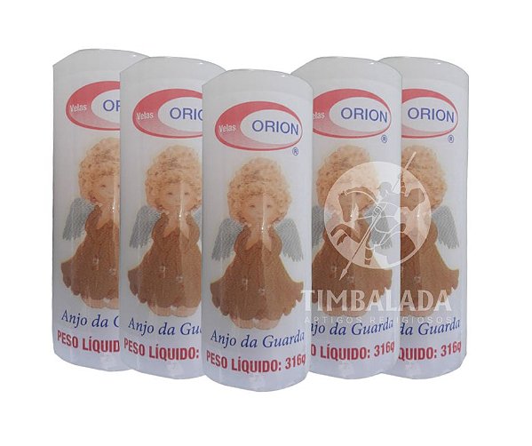 Vela 7 dias branca Anjo da Guarda 316g - pacote com 10 unidades