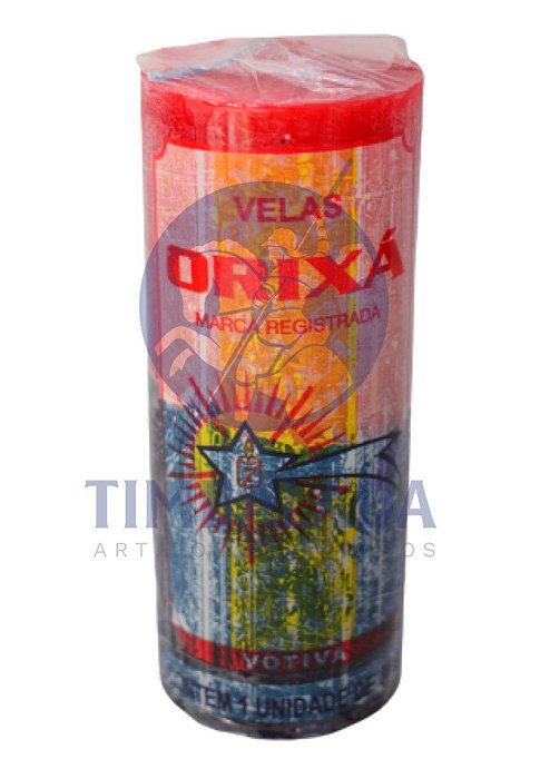 Vela 7 dias grossa Orixá 316g - Preto e vermelho