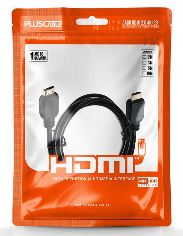 Cabo HDMI 2.0 Ultra HD 4K 3m PC-HDMI30 - PLUS CABLE