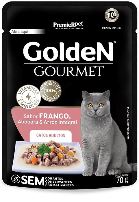 Ração Úmida Sachê Golden Gourmet Gatos
