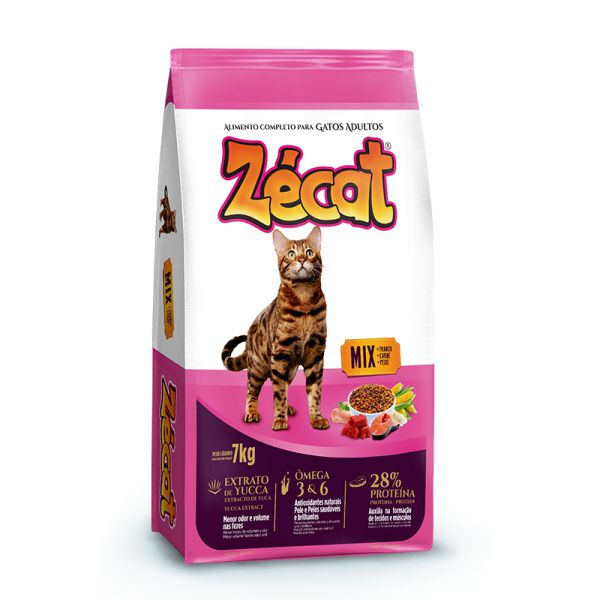 Ração Pian Zécat MIX Carne, Frango e Peixe para Gatos Adultos