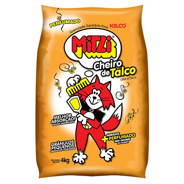 Areia Sanitária Kelco Mitzi com Cheiro de Talco - 4 Kg