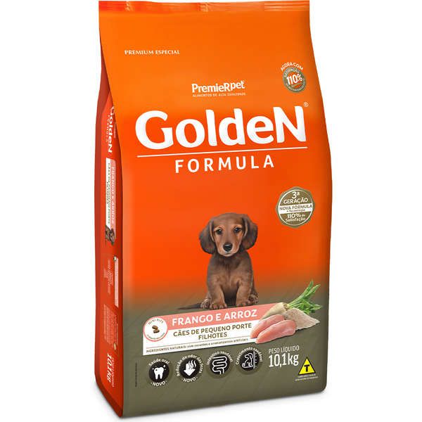Ração Golden Fórmula Filhotes Frango e Arroz Pequeno Porte Mini Bits