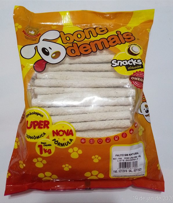 Palito Natural Bone Demais com Omega 3 - 1 Kg 5 x 8