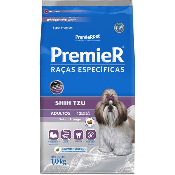 Ração Premier Raças Específicas Shih Tzu Para Cães Adultos Sabor Frango - Super Premium