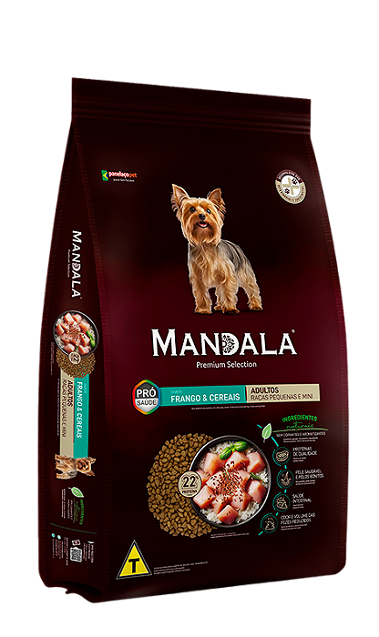 Ração Mandala Cão Adulto Raças Pequenas Sabor Frango e Vegetais - Premium
