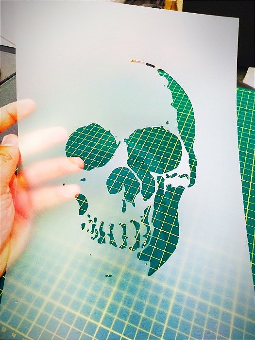 Stencil Caveira para Aerografias e Pinturas - 2R11