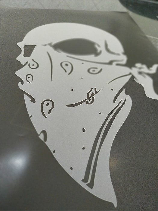 Stencil Caveira com Bandana para Aerografias e Pinturas - 2R16
