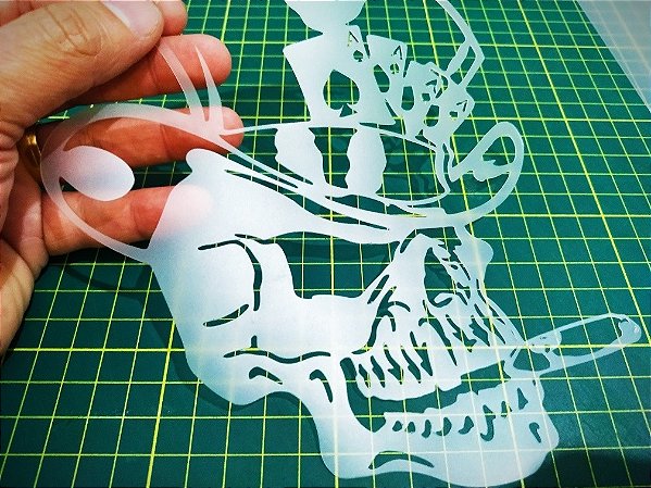 Stencil Caveira com Cartola - 2R18