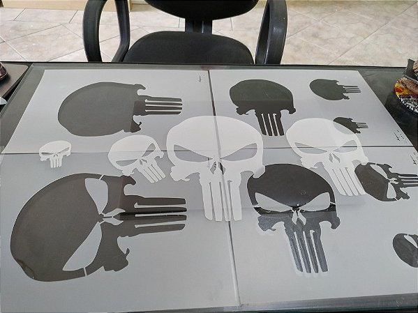 Kit 5 Stencil O Justiceiro / Punisher