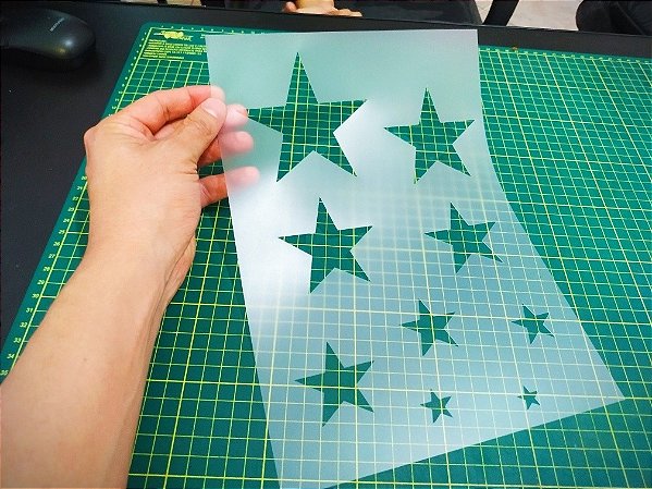 Stencil Estrelas para Pinturas e Aerografias