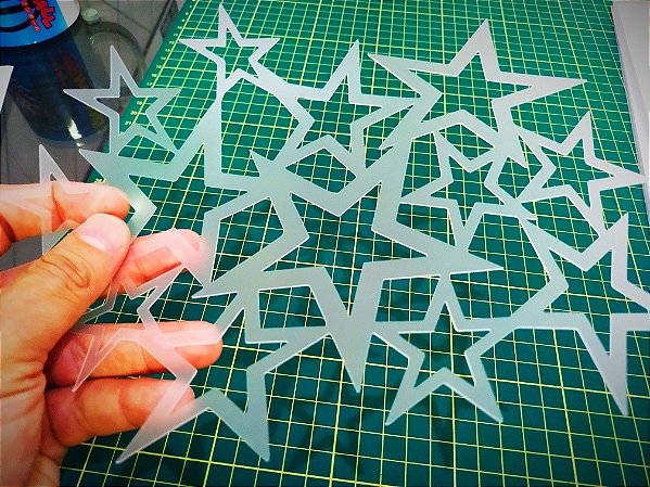 Stencil Estrelas Grudadas Para Aerografias