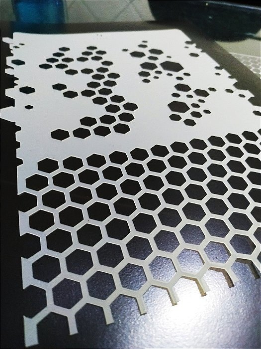 Stencil Hexágonos / Colméias para Aerografias