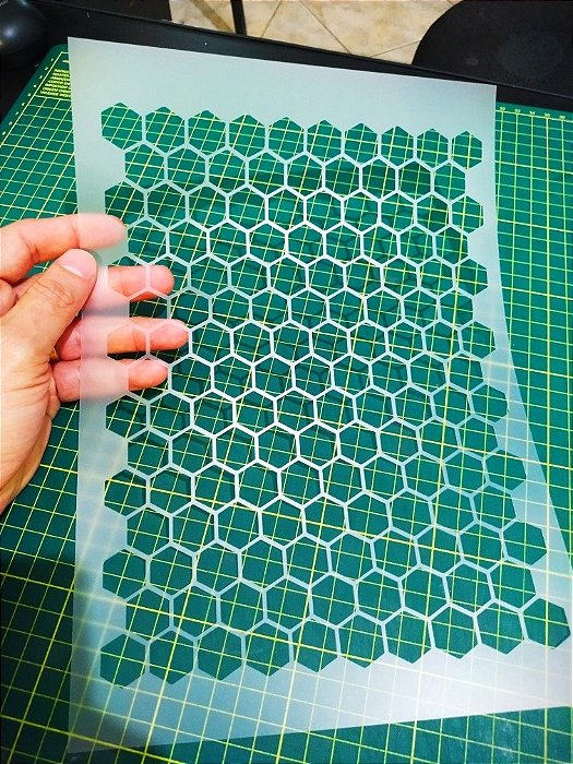 Stencil Hexágonos / Colméias para Pinturas Camufladas